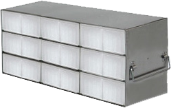 Upright Freezer Racks for 50-Cell 1.5ml Microtube Boxes - Rack Only - 3 Boxes High x 6 Boxes Deep