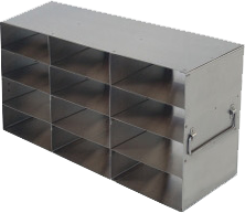 Upright Freezer Racks for 100-Cell Hinged Plastic Storage Boxes | 12 Boxes Total