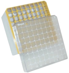 Polycarbonate 4" Boxes With 81 Cell Divider (Yellow)