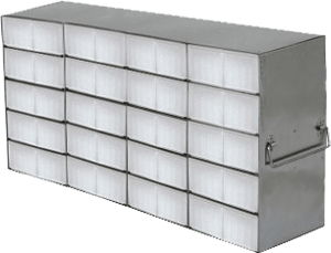 Upright Freezer Racks for 50-Cell 0.5ml Microtube Boxes - Rack Only - 5 Boxes High x 8 Boxes Deep
