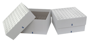 Standard White 3" Fiberboard Boxes With Grid Lines and 81 Cell Dividers (Qty of 12) - Without Drain Holes