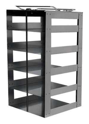 Value Series Aluminum Vertical Rack for Standard 2" Boxes- Rack Only - 5 Boxes High