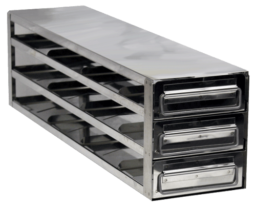 Value Series Upright Freezer Rack with Drawers for Standard 2" Boxes- Rack Only (4 Boxes Deep x 3 Boxes High)