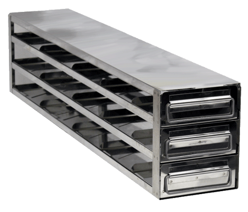 Value Series Upright Freezer Rack with Drawers for Standard 2" Boxes- Rack Only (5 Boxes Deep x 3 Boxes High)