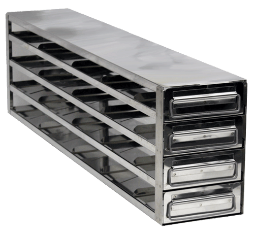 Value Series Upright Freezer Rack with Drawers for Standard 2" Boxes- Rack Only (5 Boxes Deep x 4 Boxes High)