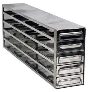 Value Series Upright Freezer Rack with Drawers for Standard 2" Boxes- Rack Only (5 Boxes Deep x 5 Boxes High)