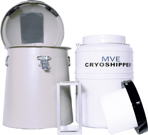 MVE CryoShipper with QWick™ Technology and Vial Box Rack (Capacity: 500 x 2.0ml Vials)