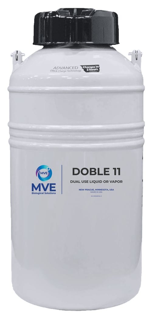 MVE Doble 11 Aluminum Cryogenic Dewar/Cryoshipper with QWick Technology (Capacity: 210 x 2.0 ml vials)