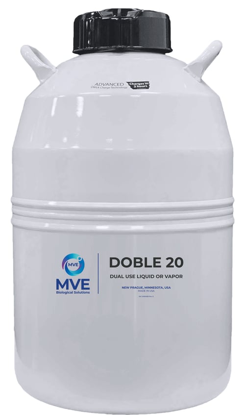 MVE Doble 20 Aluminum Cryogenic Dewar/Cryoshipper with QWick Technology (Capacity: 210 x 2.0 ml vials)