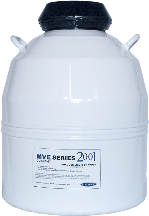 MVE Doble 47-10 Aluminum Cryogenic Dewar/Cryoshipper with QWick Technology