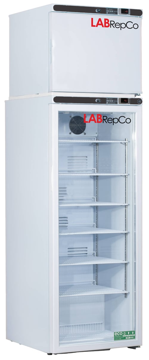 LabRepCo Futura Silver Series 12 Cu. Ft. Combo Laboratory Refrigerator & Manual Defrost Freezer | Glass Door