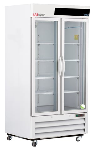 LabRepCo Ultra Series 36 Cu. Ft. Laboratory Refrigerator with 2 hinged glass doors and casters