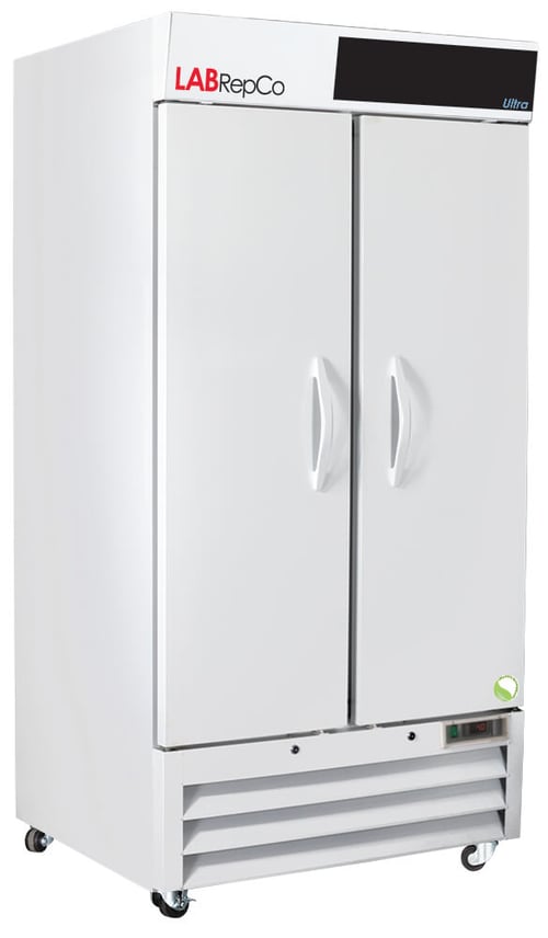 LabRepCo Ultra Series 36 Cu. Ft. Laboratory Refrigerator with 2 hinged solid doors, pull handles and casters