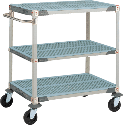 MetroMax Q® Polymer Utility Cart- 18" x 30"- 3 Shelves