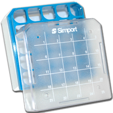 Mini Polycarbonate 2" Box With 25 Cell Divider (Blue)