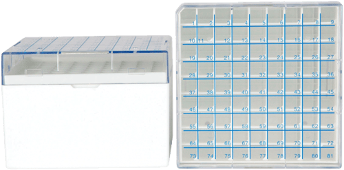 Polycarbonate 4" Boxes with 81 Cell Divider (White) (Qty of 50)