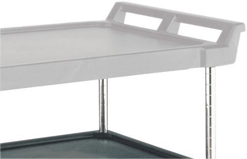 Polymer Utility Cart- 2 Shelves - 18" Wide - Gray