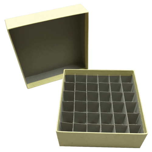 Standard Yellow 2" Fiberboard Boxes With 49 Cell Dividers (Qty of 50)