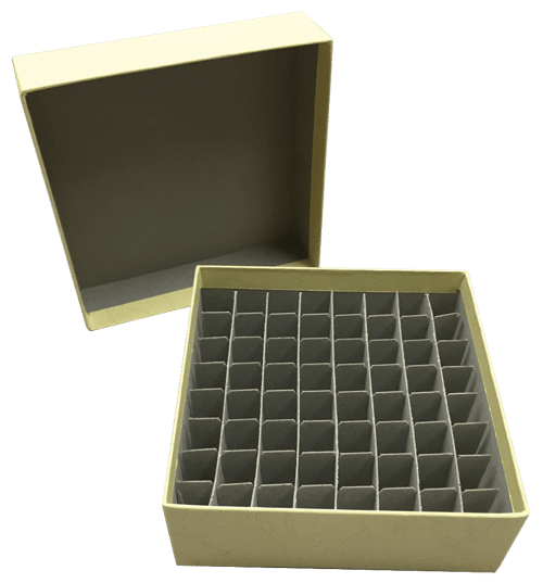 Standard Yellow 2" Fiberboard Boxes With 64 Cell Dividers (Qty of 50)