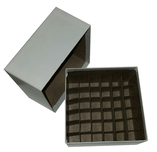 Standard White 3" Fiberboard Boxes With 36 Cell Dividers (Qty of 50)