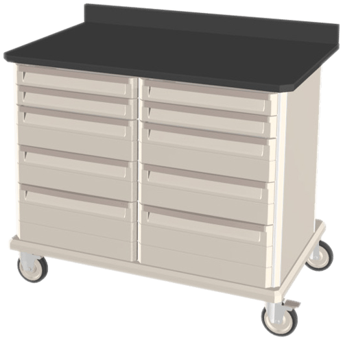 Metro Starsys® Mobile Double Wide Workcenter with Epoxy Tops & Drawers