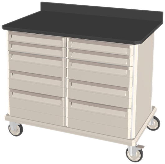 Metro Starsys® Mobile Double Wide Workcenter with Epoxy Tops & Drawers