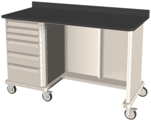 Metro Starsys® Triple Wide Workcenter with Epoxy Tops & Drawers | 28.6" x 63.2" x 39.5"