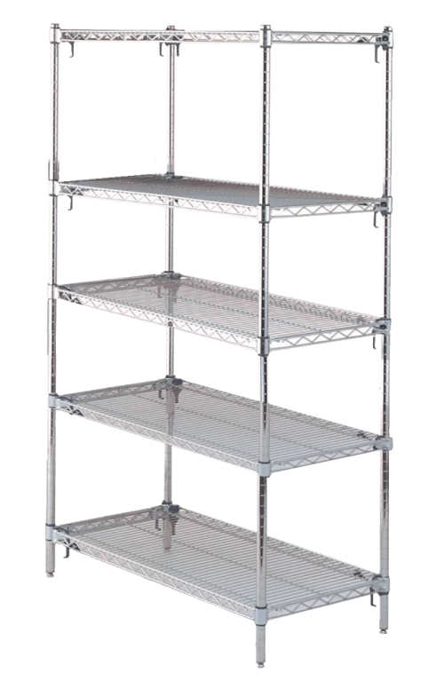 Metro Super Adjustable 2 Super Erecta® Shelves- 24" (W) x 18" (D)- 5 Shelves- Starter Unit - Microban