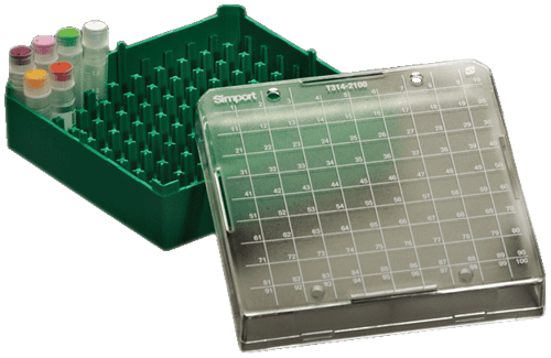 Polycarbonate 2" Boxes With 100 Cell Divider (Green)