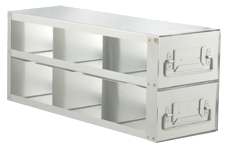 Upright Freezer Drawer Racks for Standard 3.75" Boxes- Rack Only- 3 Boxes Deep x 2 Boxes High