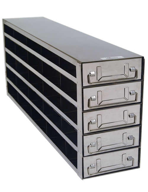 Upright Freezer Drawer Rack for 2" Fiberboard Boxes (5 Boxes Deep x 5 Boxes High)
