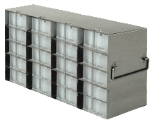 Upright Freezer Racks for 96 Deep-Well Microtiter Plates and Microtube Racks with Locking Rod - Rack Only - 4 Boxes Deep x 5 Boxes High