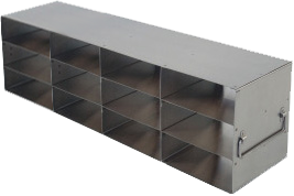 Upright Freezer Racks for 100-Cell Hinged Plastic Storage Boxes | 12 Boxes Total