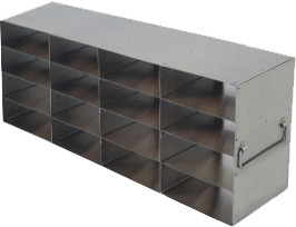 Upright Freezer Racks for 100-Cell Hinged Plastic Storage Boxes | 16 Boxes Total