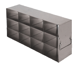 Stainless Steel Upright Freezer Rack for MATRIX Boxes & Abgene Tube Racks - 4 Boxes Deep x 3 Boxes High