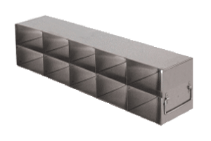 Stainless Steel Upright Freezer Rack for MATRIX Boxes & Abgene Tube Racks - 5 Boxes Deep x 2 Boxes High