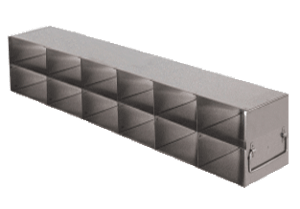 Stainless Steel Upright Freezer Rack for MATRIX Boxes & Abgene Tube Racks - 6 Boxes Deep x 2 Boxes High
