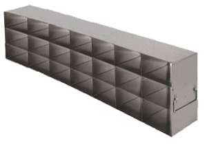 Stainless Steel Upright Freezer Rack for MATRIX Boxes & Abgene Tube Racks - 7 Boxes Deep x 3 Boxes High