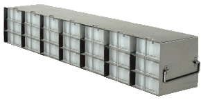 Upright Freezer Racks for 96 Deep-Well Microtiter Plates and Microtube Racks with Locking Rod- Rack Only - 7 Boxes Deep x 3 Boxes High