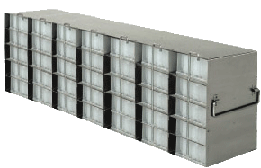 Upright Freezer Racks for 96-Well Microtube Boxes | Locking Rod | Rack Only | 7 Boxes Deep x 5 Boxes High