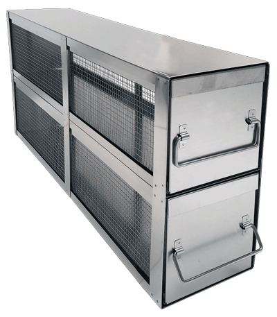 Medium Bin Style Organizer Drawer Freezer Rack with Lid (10 inches tall x 5 inches wide)