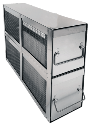 Small Bin Style Organizer Drawer Freezer Rack with Lid (13 inches tall x 5 inches wide)