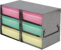 Upright Freezer Racks for 100-Cell Hinged Plastic Storage Boxes | 6 Boxes Total | Natural Boxes