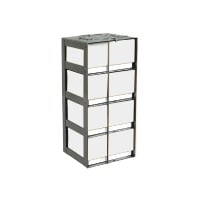 Vertical Racks for Standard 3" Boxes- Rack w/ Fiberboard boxes and dividers (100 cell) - 4 Boxes High