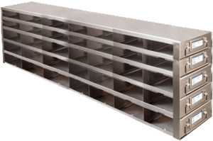 Upright Freezer Drawer Racks with 5 Drawers (7 Compartments Each) for 96-Well & 384-Well Microtiter Plates/ 96-Well Microtube Boxes/ Micronic ROBO Racks