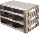 Upright Freezer Drawer Racks for 100-Cell Hinged Plastic Storage Boxes | 6 Boxes Total