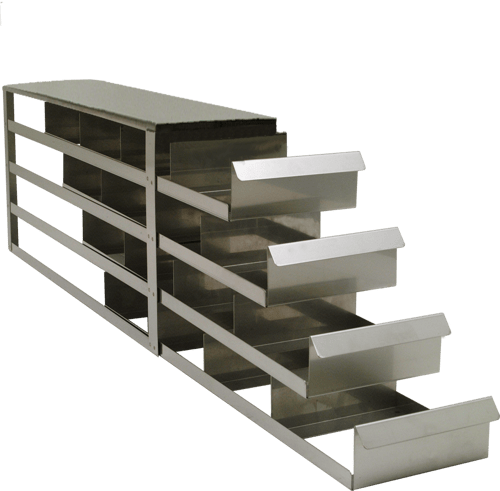 Upright Freezer Sliding Tray (Drawer) Rack for 2" Boxes - Rack Only (for 2" Boxes; 4 deep by 4 high)