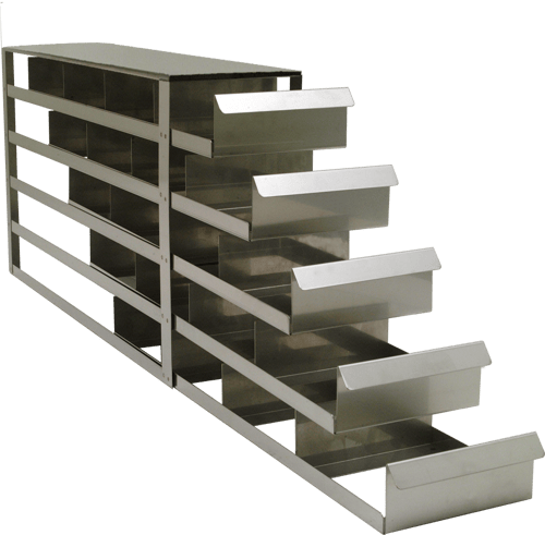 Upright Freezer Sliding Tray (Drawer) Rack for 2" Boxes - Rack Only (for 2" Boxes; 4 deep by 5 high)