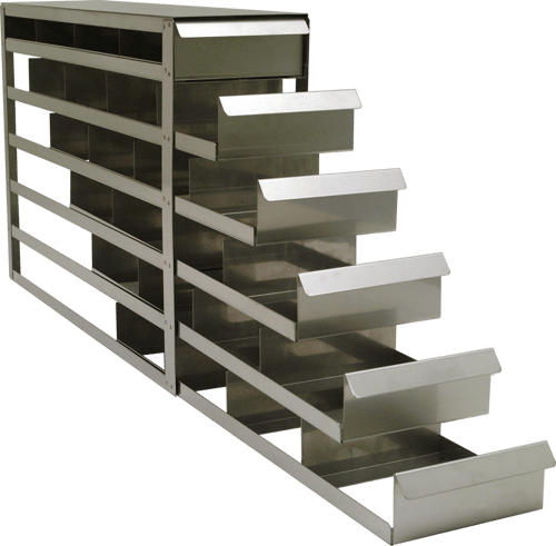Upright Freezer Sliding Tray Drawer Rack | Fits 2" Storage Boxes | 4 Deep x 6 High | Rack Only