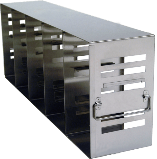 Modifiable Upright Freezer Rack for Standard 2" & 3" Boxes- Rack Only (5 Boxes Deep x 5 Boxes High)